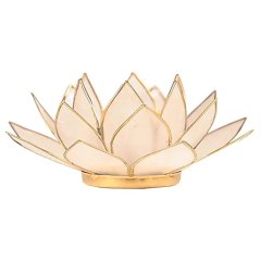 Svietnik Lotus Korunná čakra biela