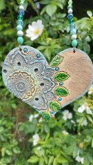 Keramický záves Mandalové srdiečko