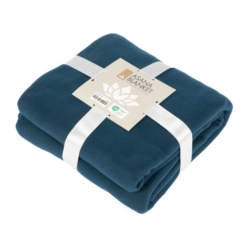 Jógová deka Asana Blanket s výšivkou LOTOS Modrá