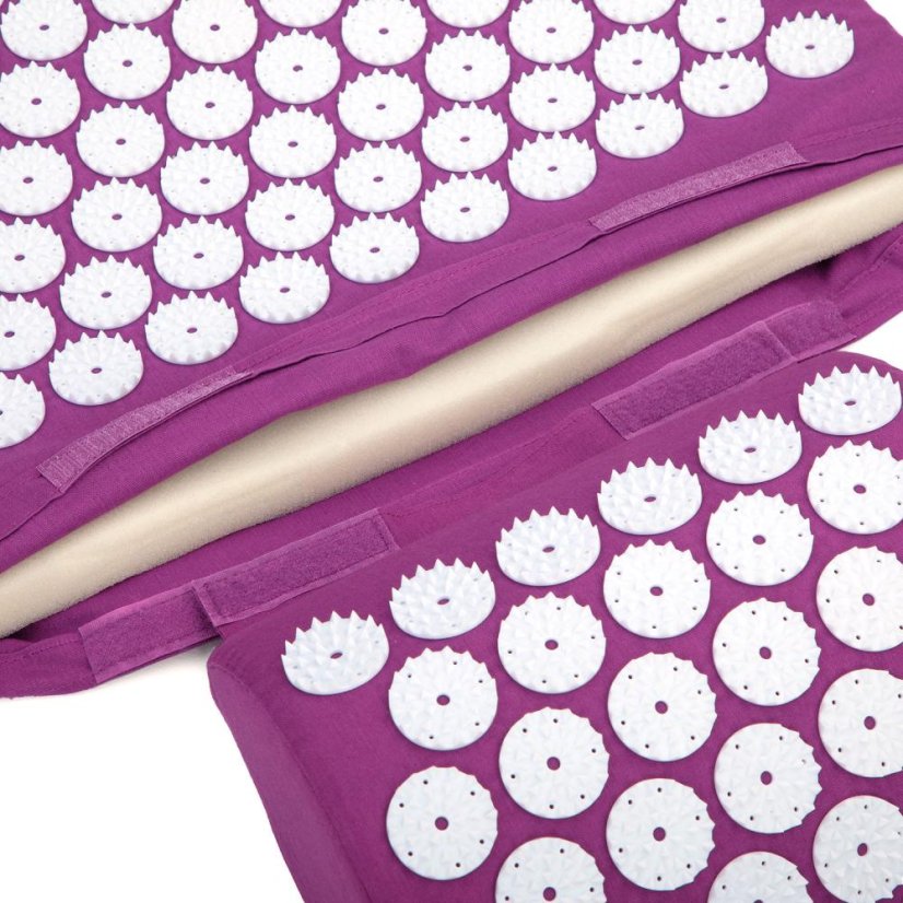 Akupresurní podložka, polštář a rohožka set Standard Deluxe Set Soft Vital vínová