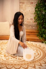 Křišťálová mísa 512 Hz 20 cm Květ života