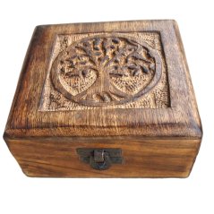 Drevená krabička Strom života 13 x 13 x 6 cm