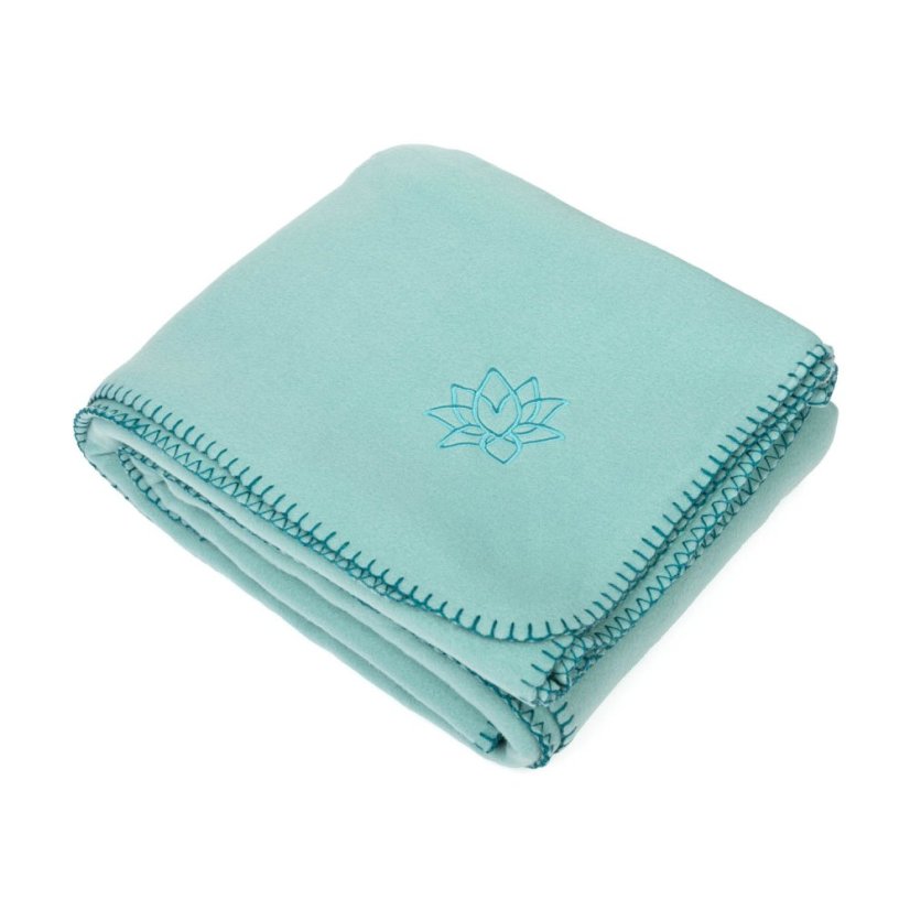 Jógová deka Asana Blanket s výšivkou LOTOS Tyrkysová