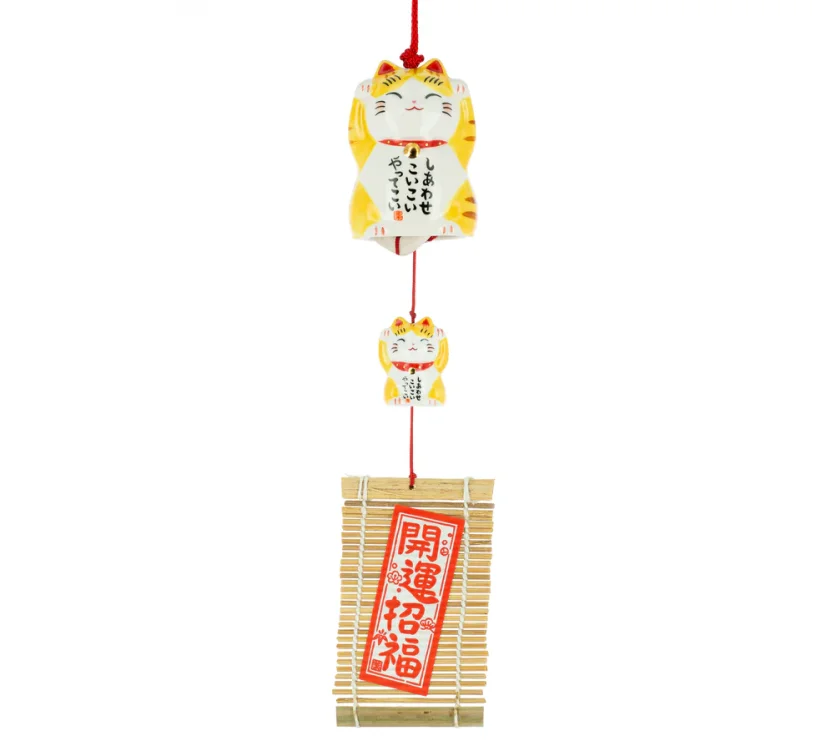 Zvonkohra Ceramic Furin Bell Maneki Neko Chatora