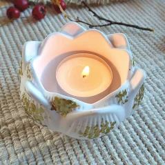 Svícen na čajovou svíčku Zlatý lotos