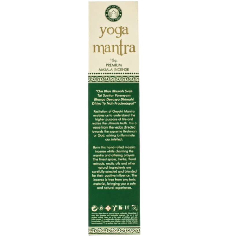 Premium Masala Incense from Song of India -  Yoga Mantra