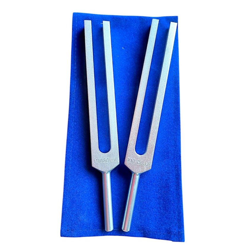 Set terapeutických ladiček hliník Tukové buňky 295,8 Hz a Svaly 324 Hz