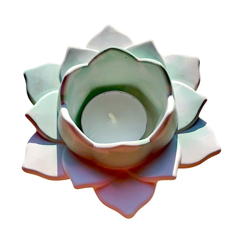 Sviečka na čajovú sviečku Lotus 4. čakra zelená