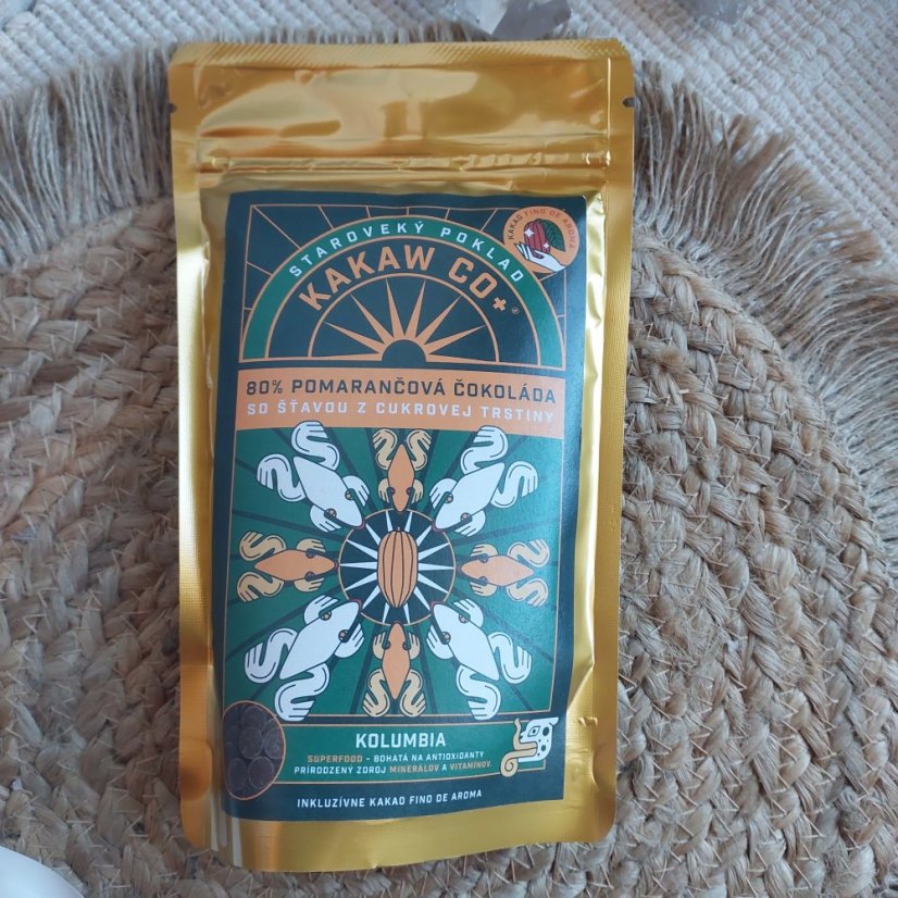 80 % pomarančová čokoláda z Kolumbie 100 g