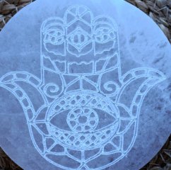 Tácek Selenit 10 cm Ruka Fatimy (Hamsa)