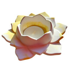 Svícen na čajovou svíčku Lotus 3. čakra žlutá