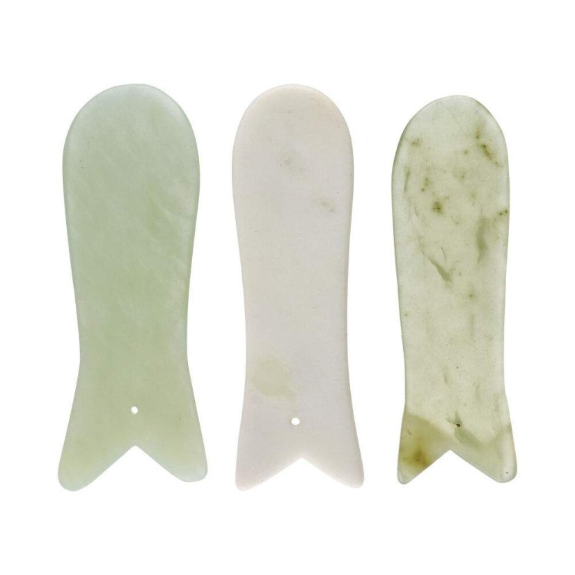 Masážní kámen Gua sha ryba jadeit