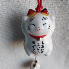 Zvonkohra Ceramic Furin Bell Maneki Neko Calico