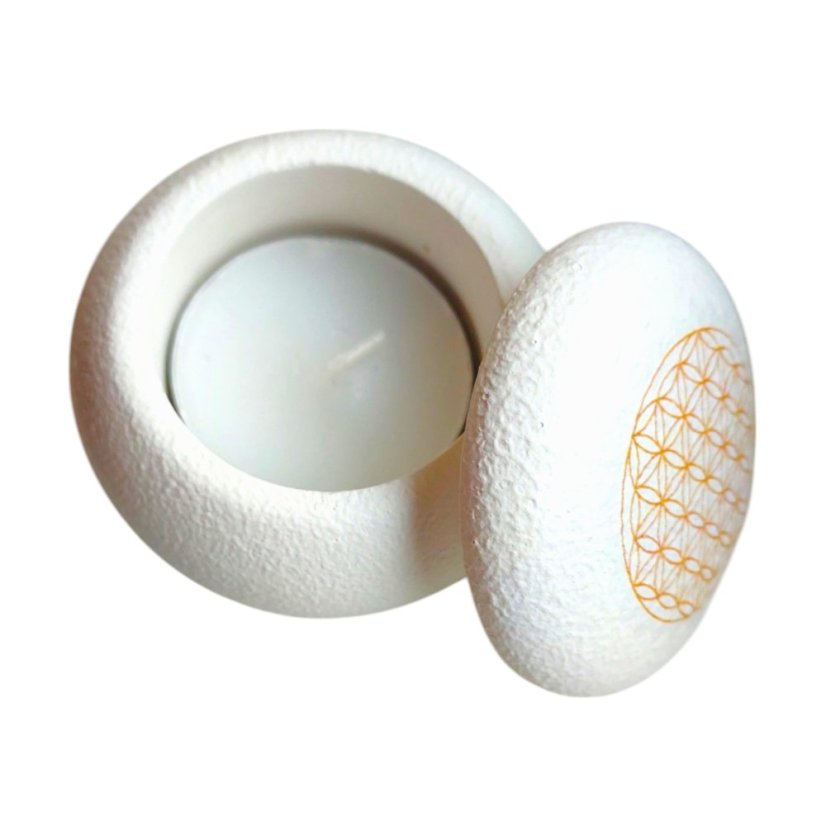 Svietnik s viečkom na čajovú sviečku Kvet života