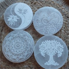 Selenitový podtácek 10 cm Mandala