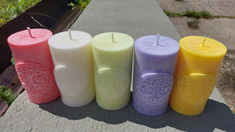 Sviečka Strom života - Barva: Ružová