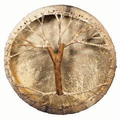 Šamanský buben Strom 40 cm se srstí