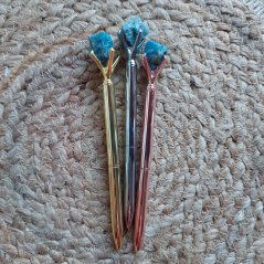 Guličkové pero s minerálom - Modrý apatit