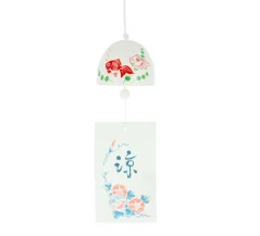 Zvonkohra Ceramic Furin Bell Feng Shui Zlatá rybka