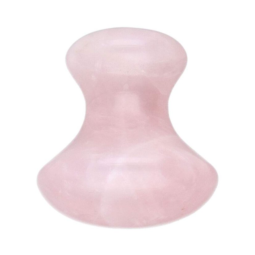 Masážny kameň Gua Sha Huba z ružového kremeňa
