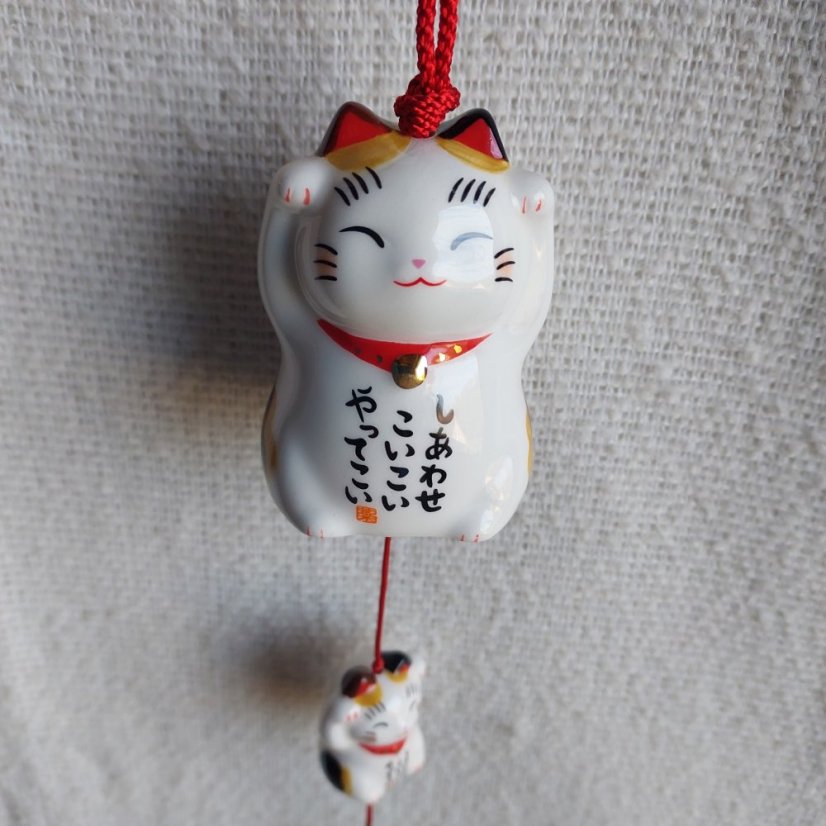 Zvonkohra Ceramic Furin Bell Maneki Neko Calico