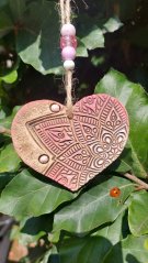 Keramický záves Mandalové srdiečko