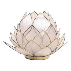 Svietnik Lotus veľký Korunná čakra biela