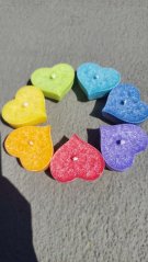 Sada čajových Čakrových svíček Plovoucí Srdíčka