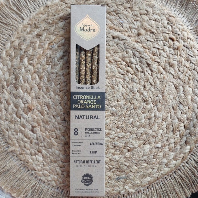 Vonné tyčinky  Citronela, pomaranč, palo santo Sagrada Madre