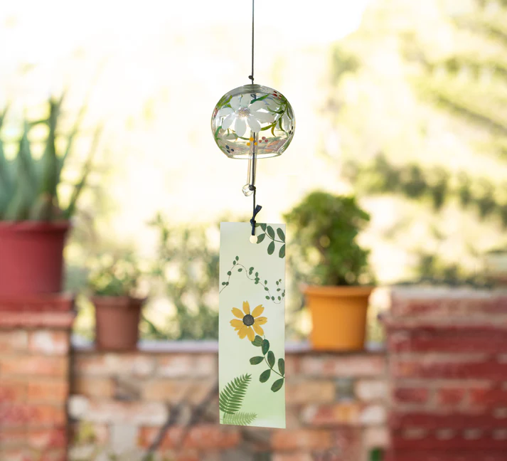 Zvonkohra Skleněný Furin Bell Feng Shui Hinagiku