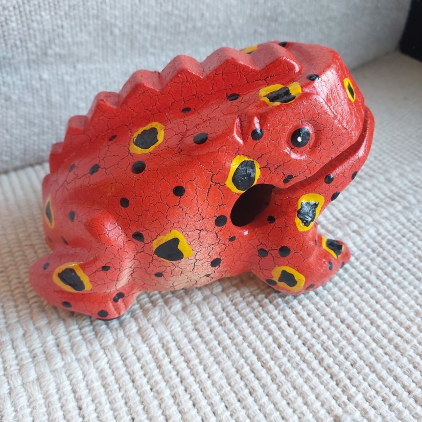 Hrací zvířátko Žába Pralesnička střední 14 cm - Barva: Červená