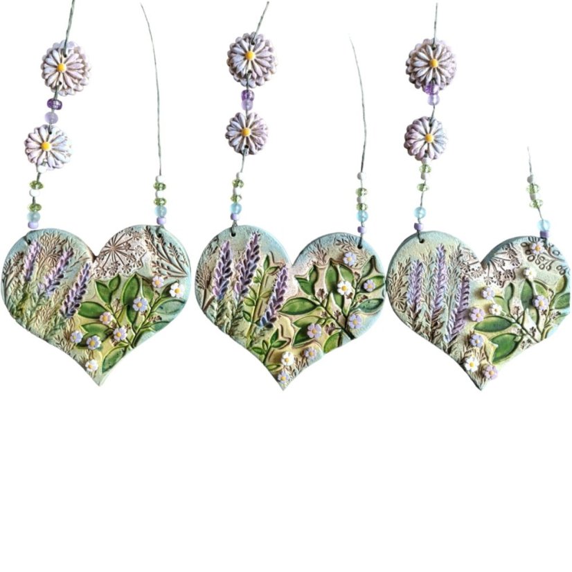 Keramický záves Srdce Lúka