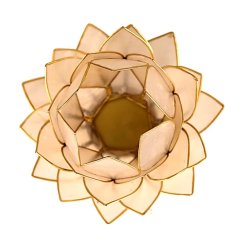 Svietnik Lotus veľký Korunná čakra biela
