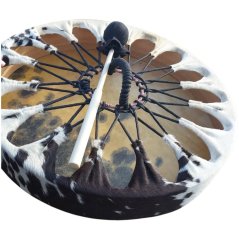 Šamanský bubon 45 cm s kožušinou