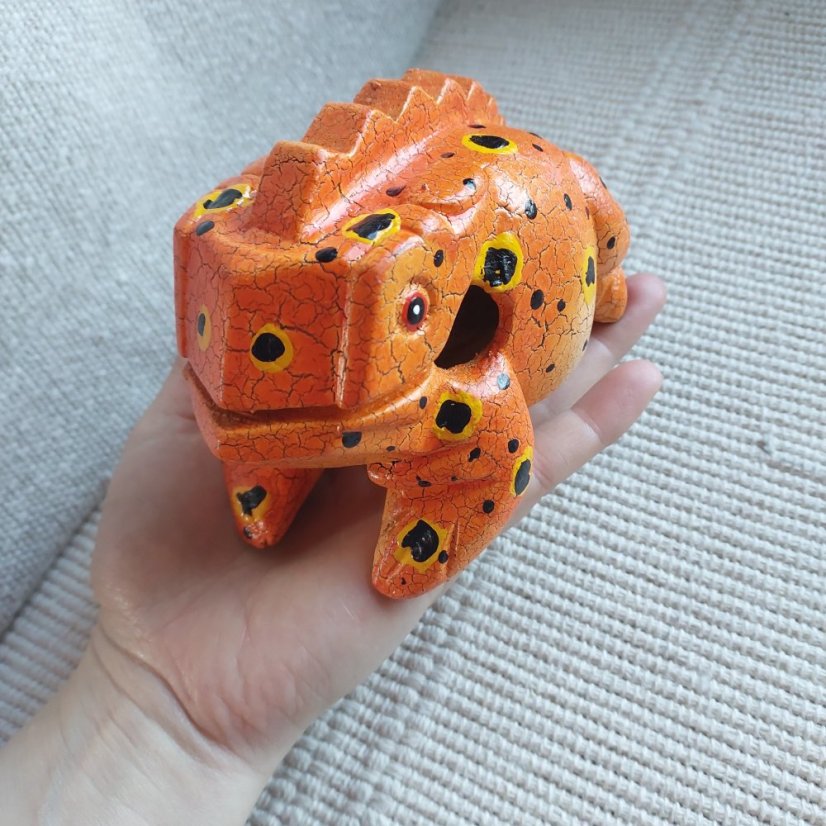 Hrací zvířátko Žába Pralesnička střední 14 cm - Barva: Oranžová