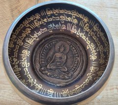 Tibetská zdobená mísa 590g Buddha