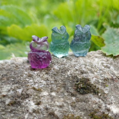 Soška Sova mini Fluorit