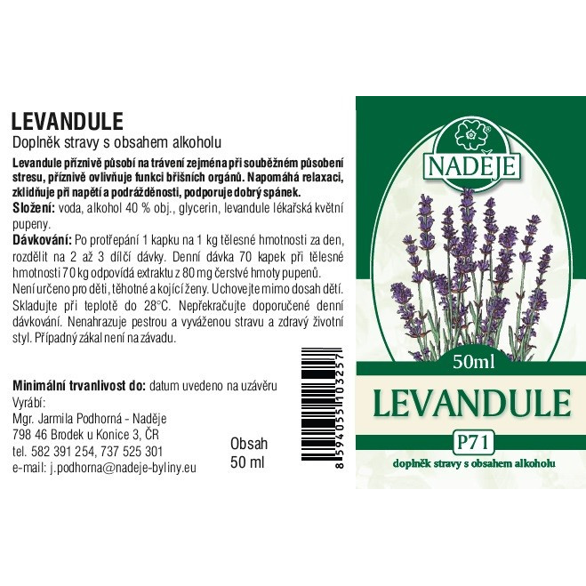 Tinktura Levandule - spánek, uklidnění