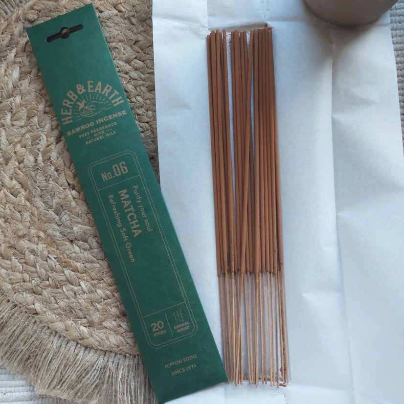 Vonné tyčinky Japonsko Herbs and Earth Matcha