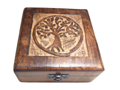 Dřevěná krabička Strom života 13 x 13 x 6 cm