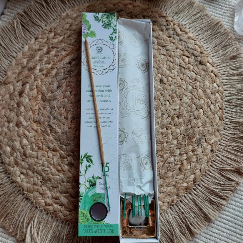Vonné tyčinky Hodně štěstí 4.čakra Aventurín Green Tree