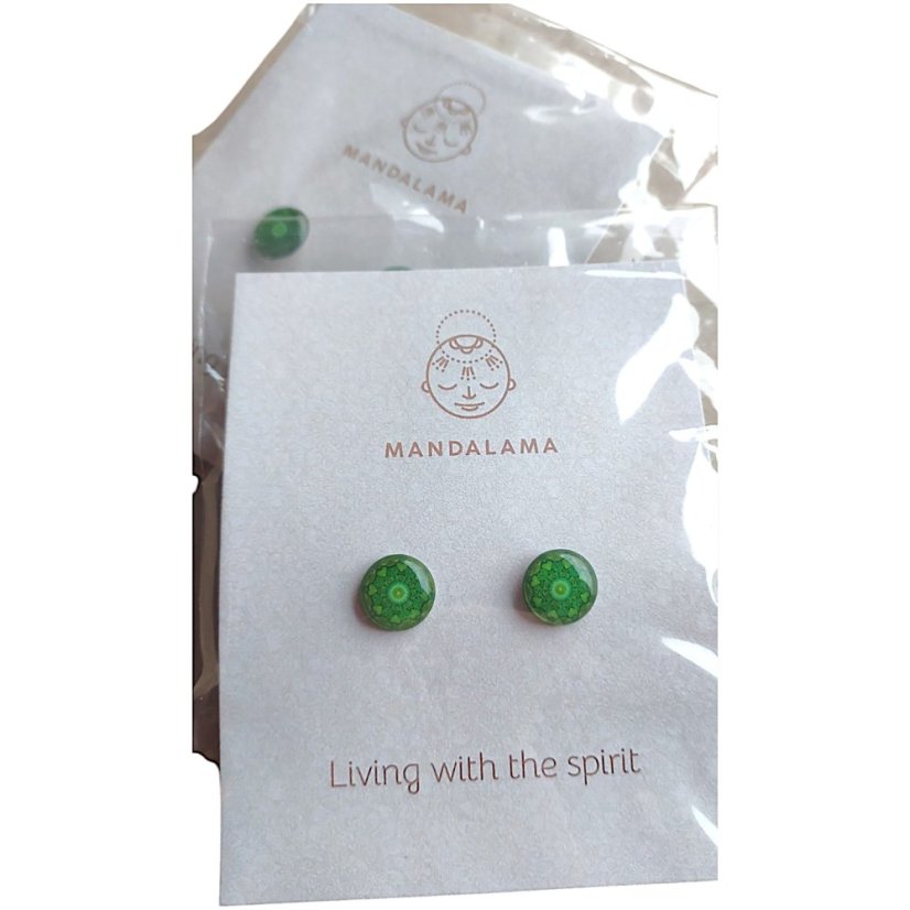 Náušnice na puzete Srdcová 4. čakra