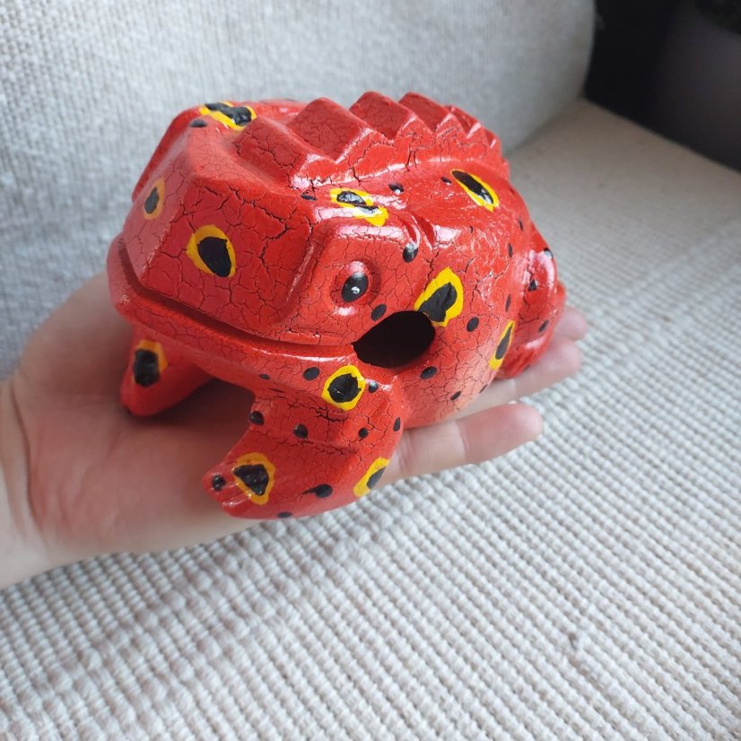 Hrací zvířátko Žába Pralesnička střední 14 cm - Barva: Červená
