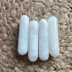 Masážní hůlka oboustranná mléčný křemen