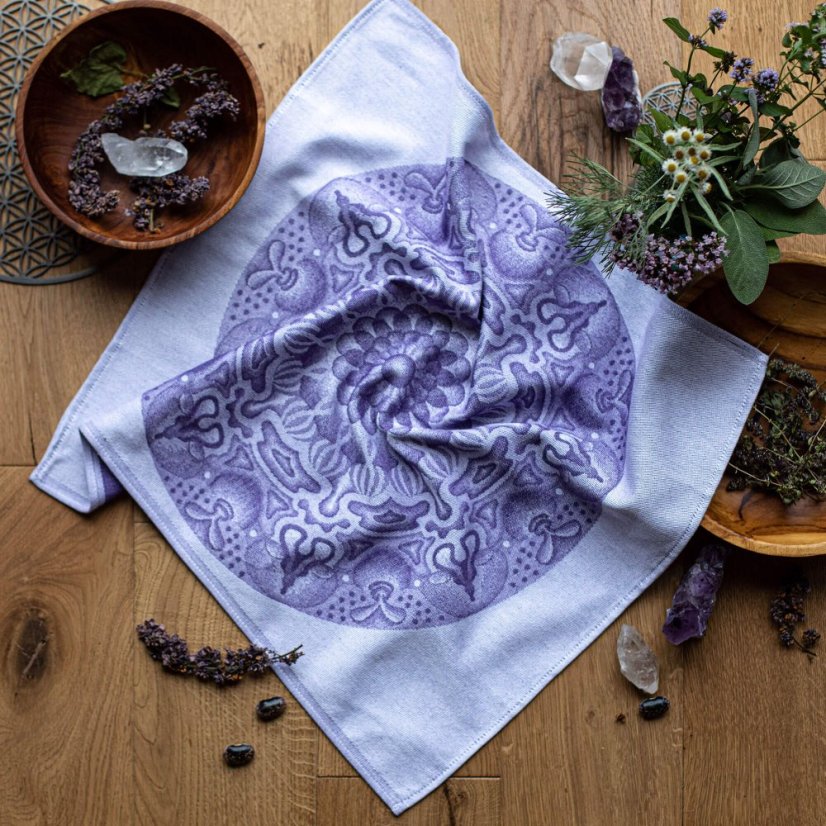 Čakrová látka fialová - korunná čakra