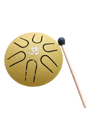 Kovový bubon Pocket oceľový bubon Om A Dur zlatý