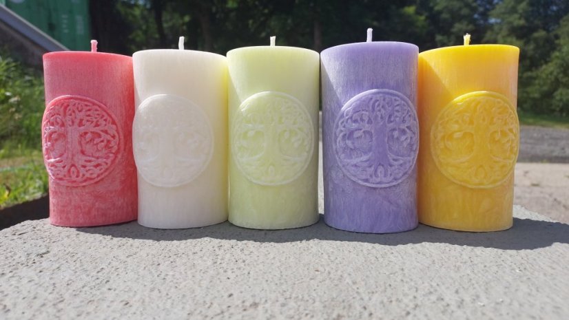 Sviečka Strom života - Barva: Ružová