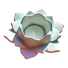 Svícen na čajovou svíčku Lotus 4. čakra zelená