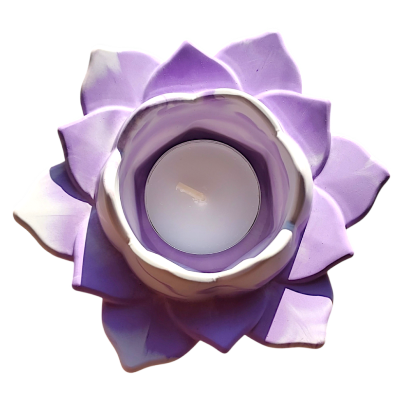 Sviečka na čajovú sviečku Lotus  7. čakra fialová