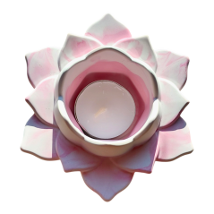 Svícen na čajovou svíčku Lotus růžová